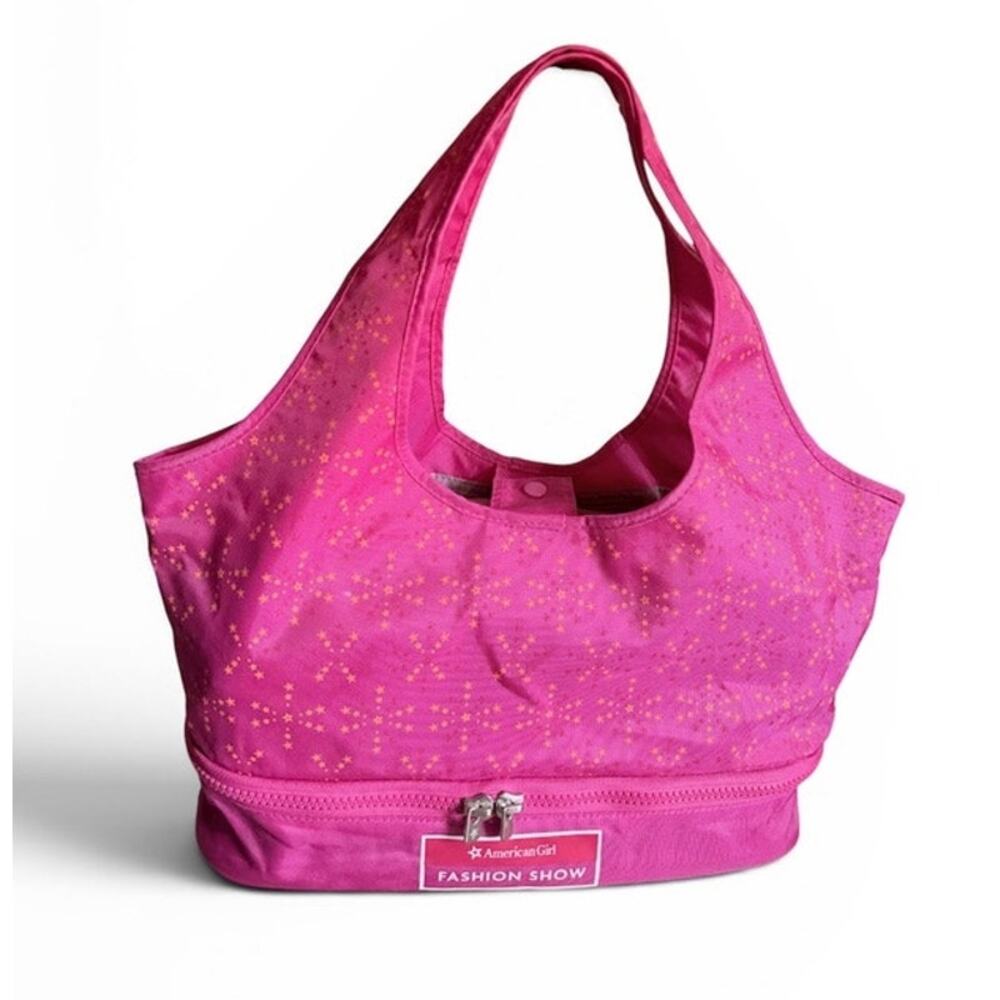 American Girl Fashion Show Bag Pink Double Handle Bottom Compartment Travel Gift